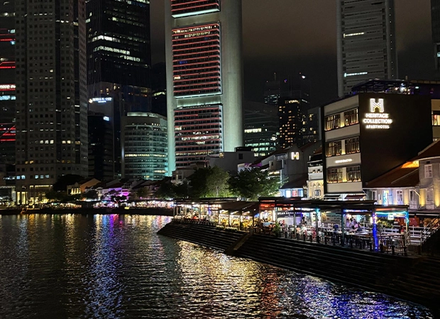 Authentic Dining Ambiance and Interior of Kinara Restaurant at Boat Quay Singapore